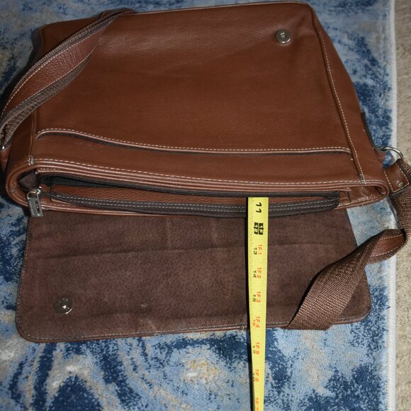 Vintage Leather Bag Laptop Genuine Messenger Men's Briefcase Satchel Brown Bag - Picture 12 of 16
